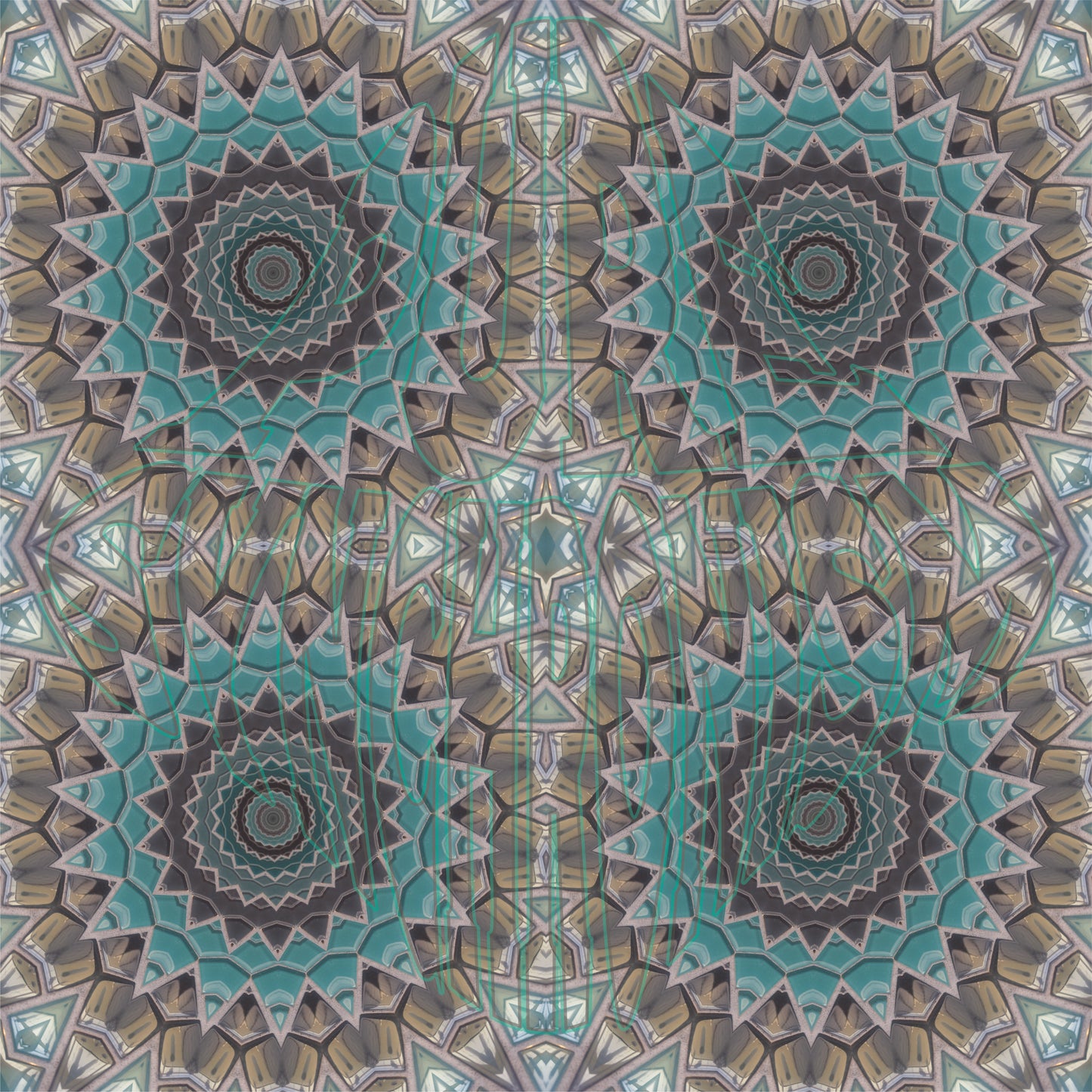 Blue Green Glass Tile Spiral v.1 — Cotton Hoodie