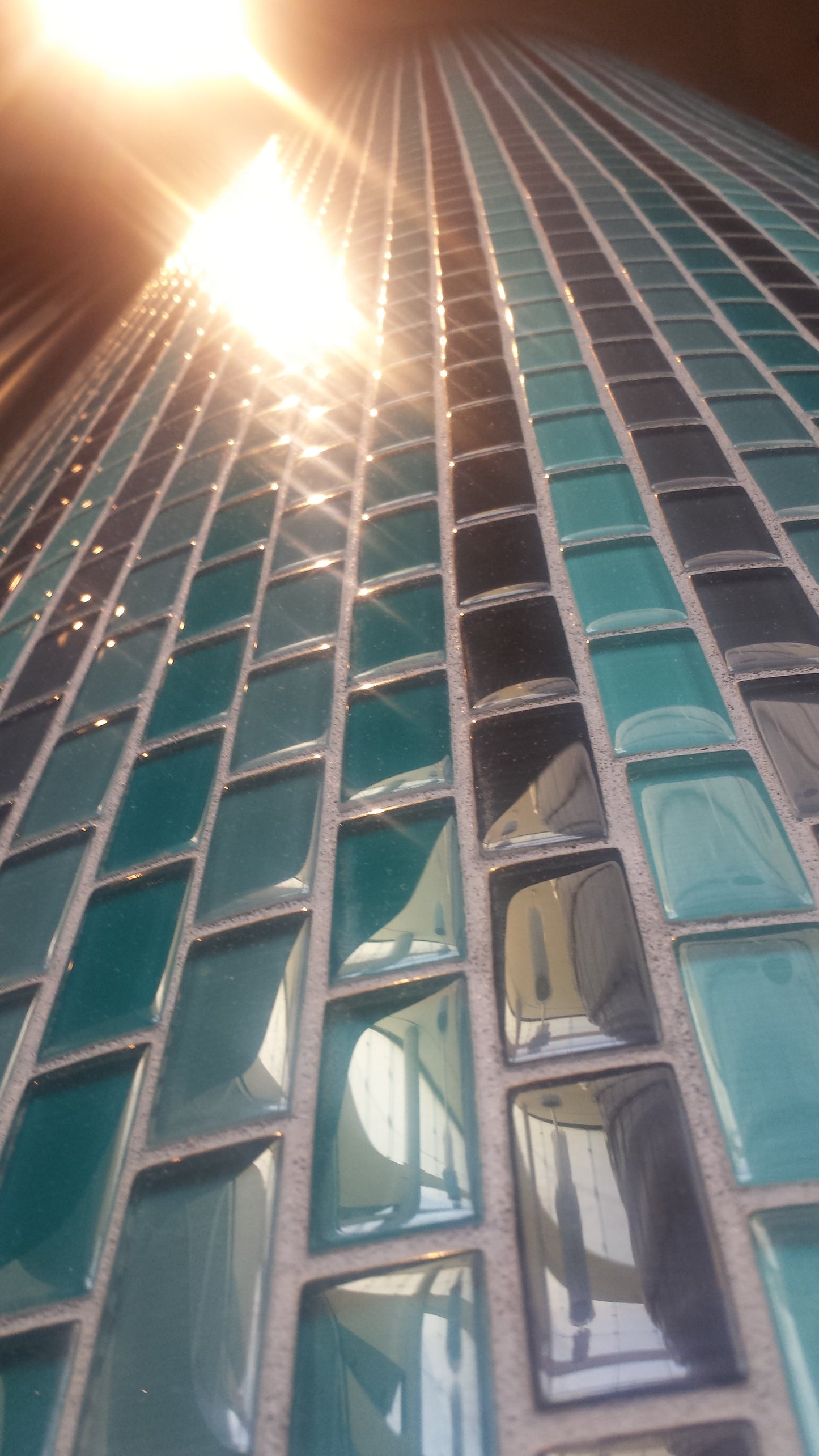 Blue Green Glass Tile v.1 — Cotton Hoodie