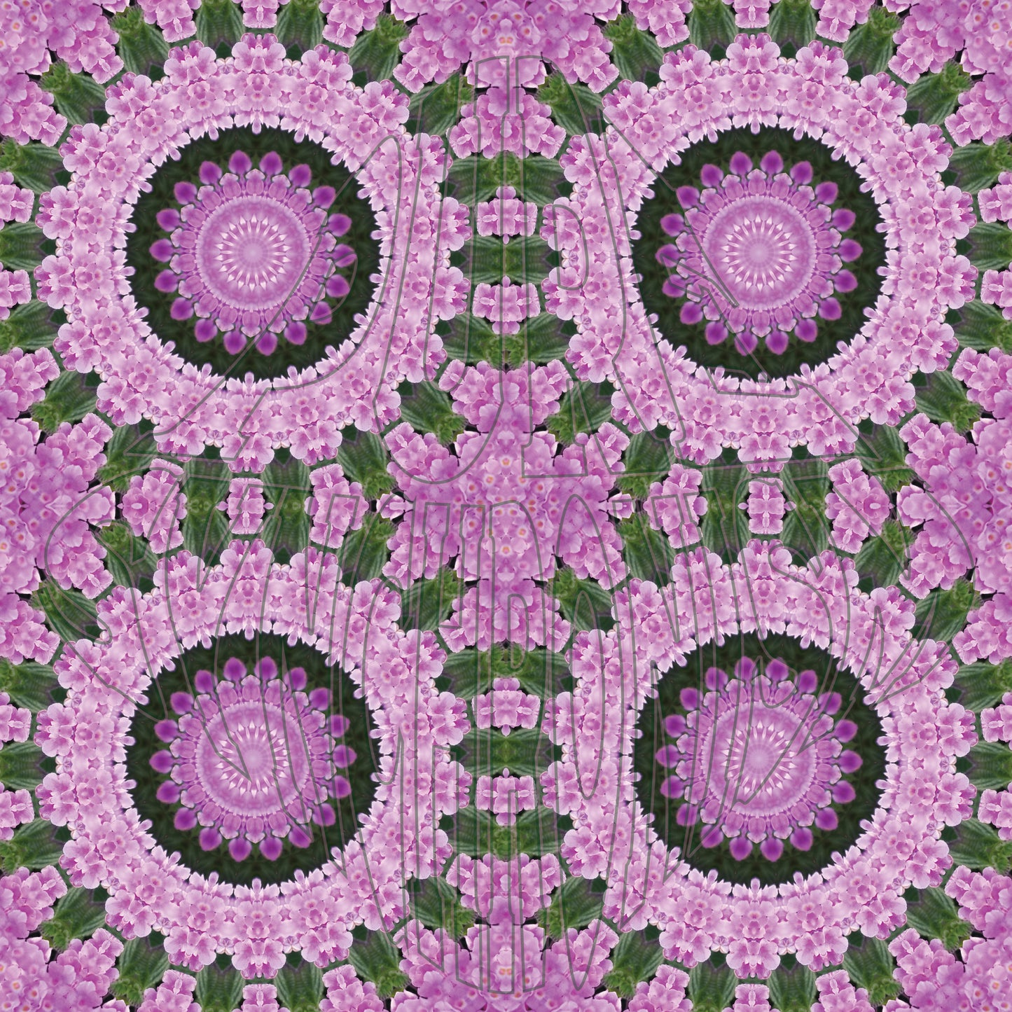 Purple & Pink Lantana Flower Spiral v.1 Cotton Hoodie