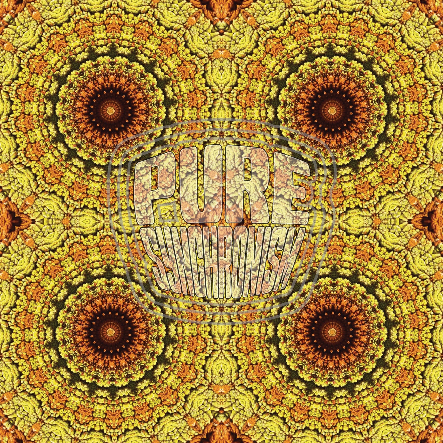 Lichen Orange Yellow Spiral v.1 — Cotton Hoodie
