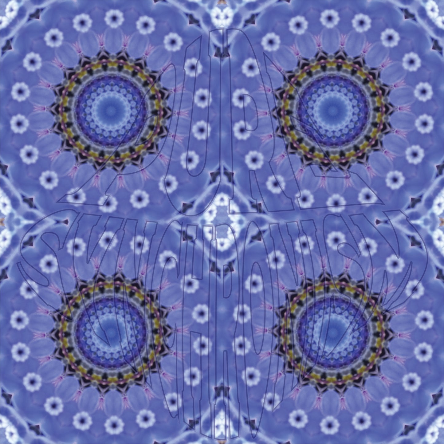 Blue Purple Flower Spiral v.1 — Cotton Hoodie