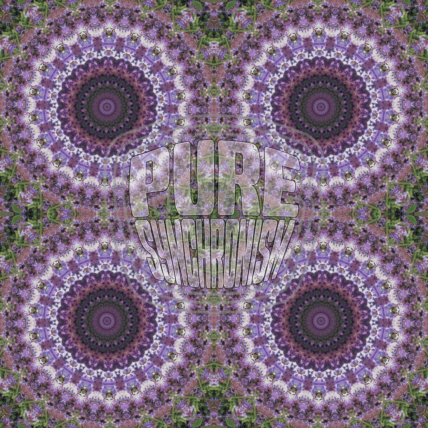 Purple Flower Clusters Spiral v.1 Cotton Hoodie
