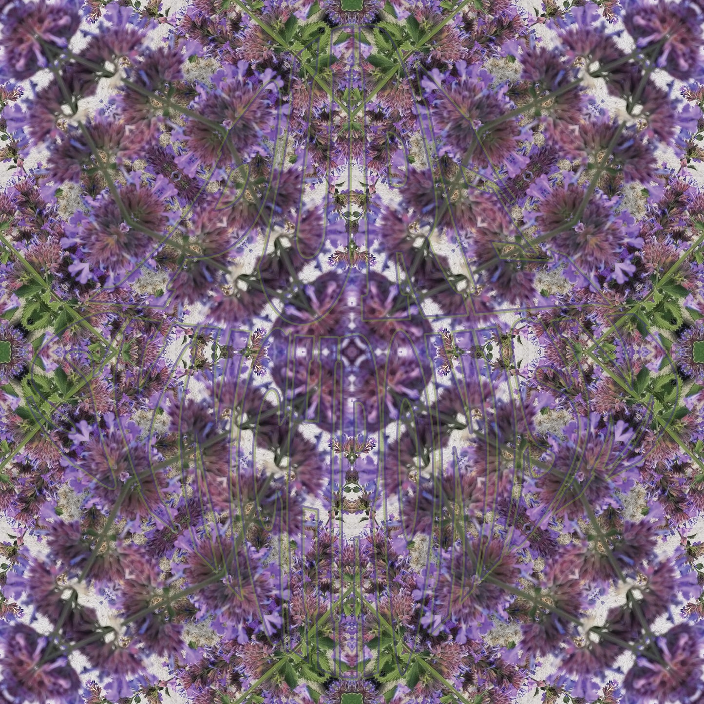 Purple Flower Clusters v.1 Cotton Hoodie