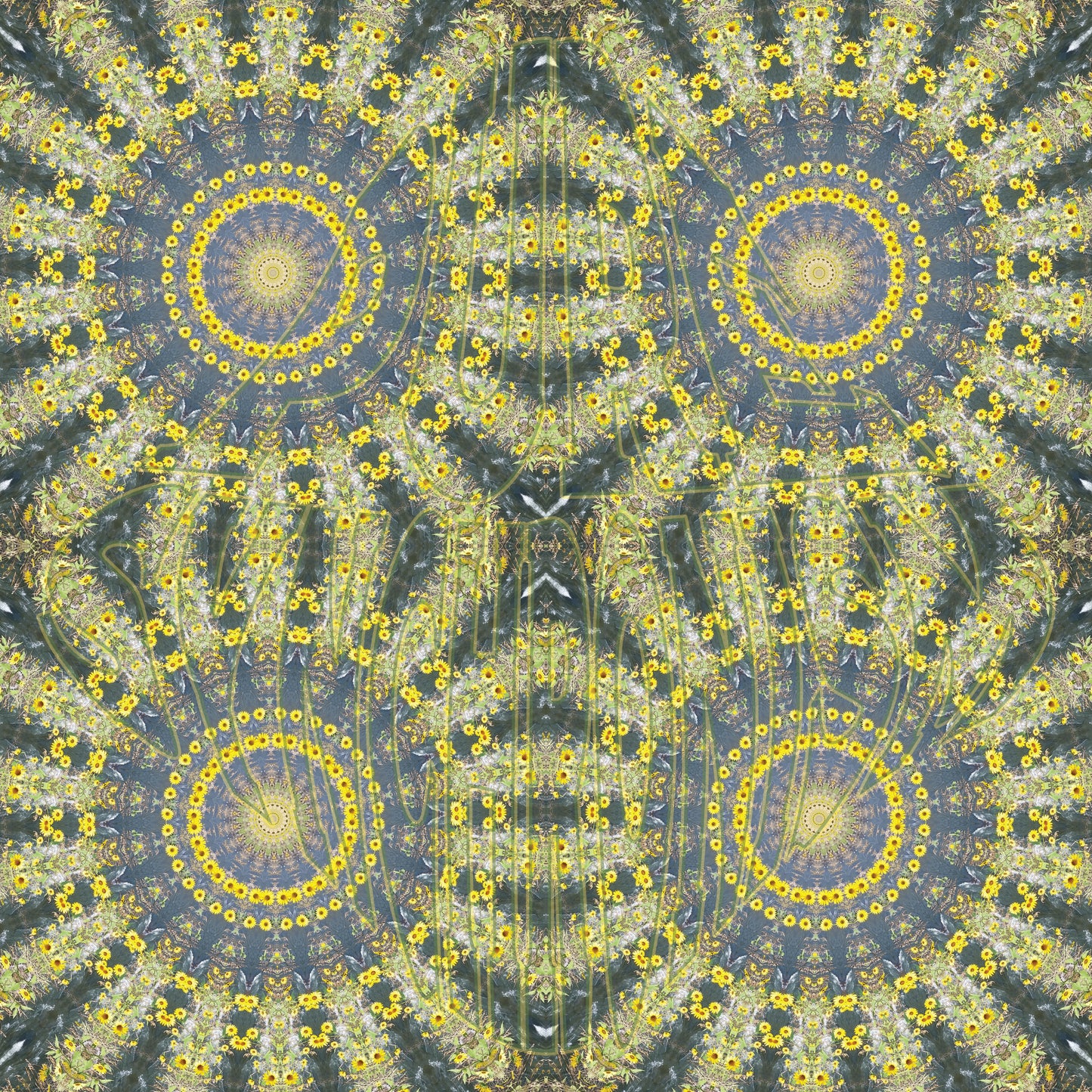 Sunflowers On The Creek Spiral v.1 Cotton Hoodie